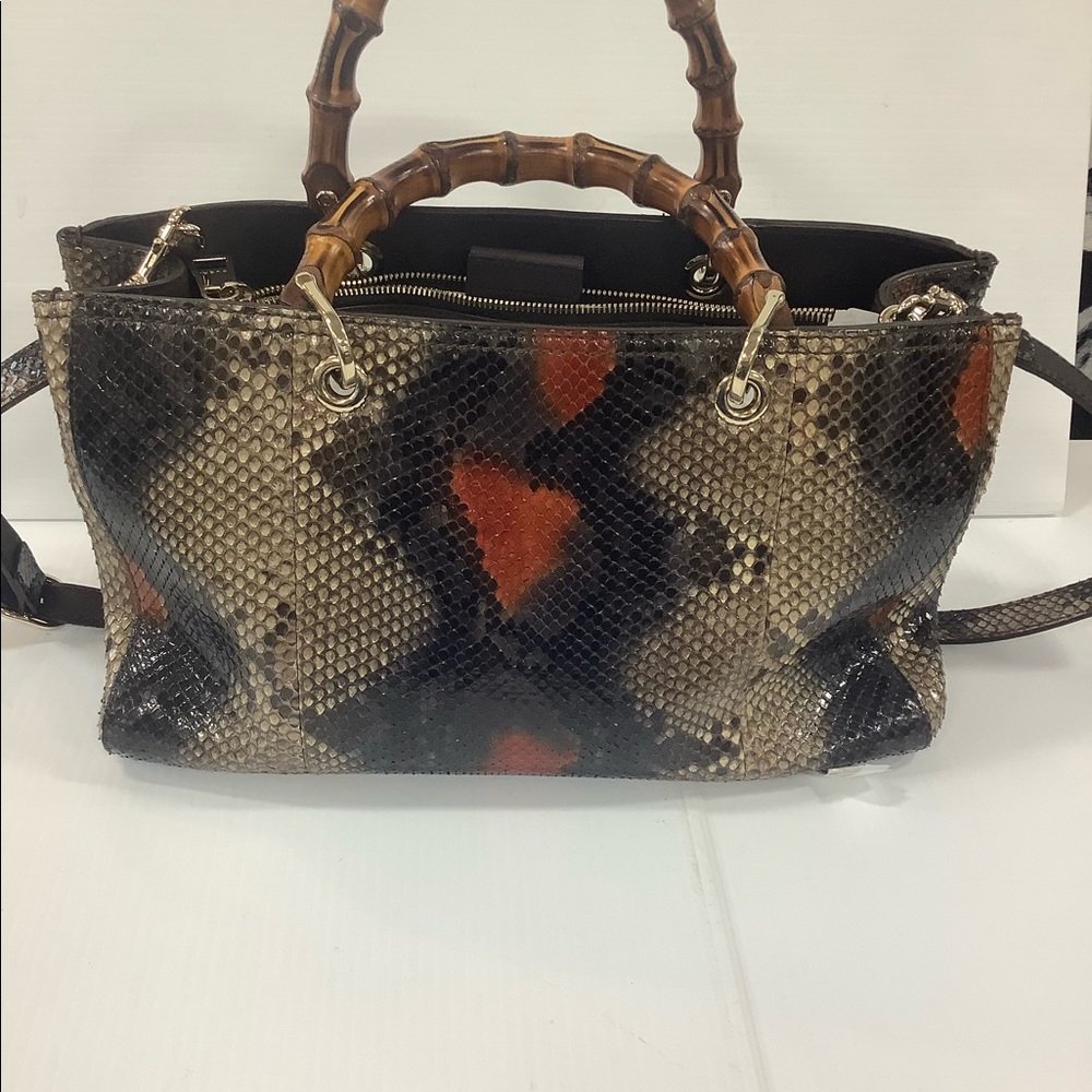 Gucci Ombre 323660 Python Bamboo Convertible Purs… - image 2